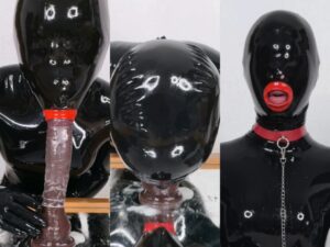 Rubberdoll rough BBC dildo throatfuck